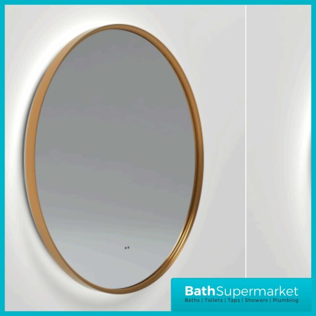 Sognare Macie Round Brushed Brass LED Illuminated Bathroom Demister Mirror 600mm - Image 3