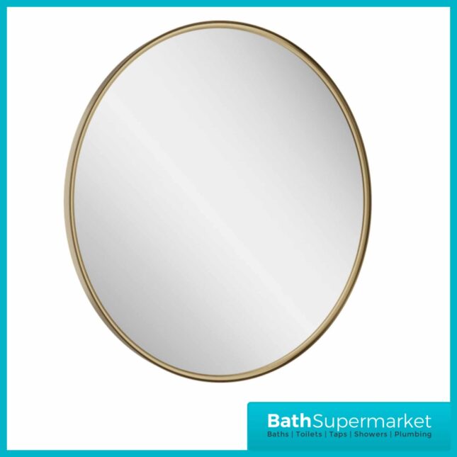 Sognare Lacie Round Brushed Brass LED Illuminated Bathroom Demister Mirror 600mm