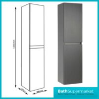 Kore Matt Dark Grey Wall Mounted Tall Side Storage Unit 1200mm Height