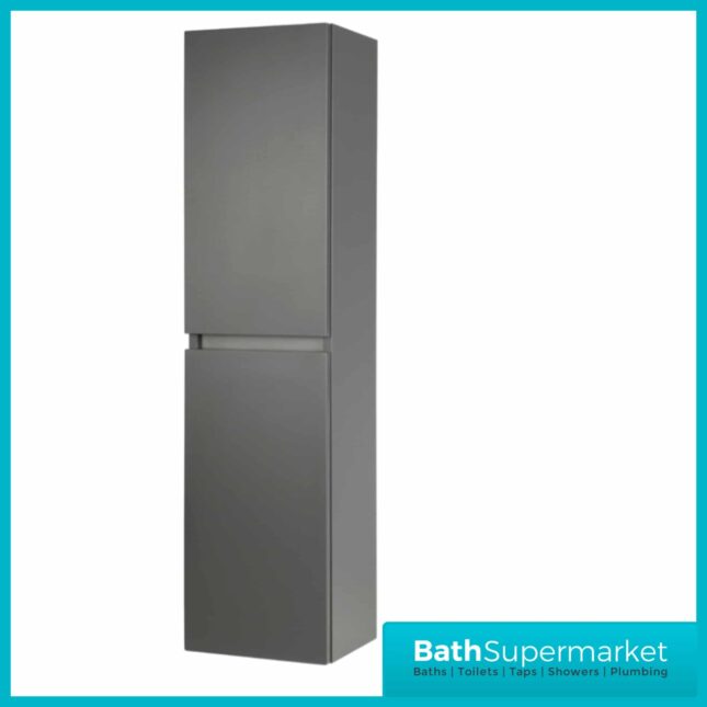 Kore Matt Dark Grey Wall Mounted Tall Side Storage Unit 1200mm Height