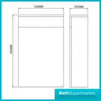 Kore Sonoma Oak Floor Standing Back To Wall WC Unit 500mm Width