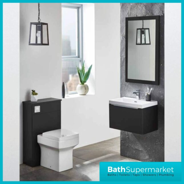 Kore Matt Dark Grey Floor Standing Back To Wall WC Unit 500mm Width