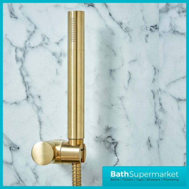 Knurled Round Brushed Brass Bath Shower Mixer Tap & Screw Head 2 Types