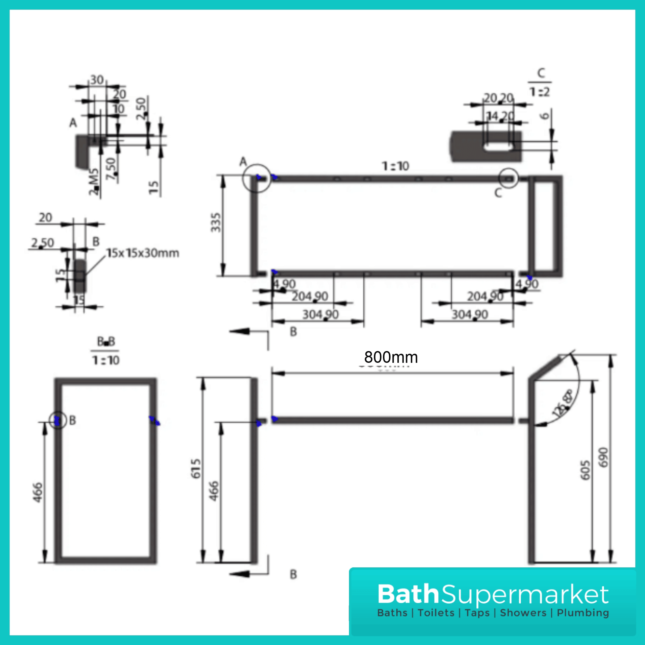 Kore Sonoma Oak Wall Mounted Drawer Unit With Black Frame & Ceramic Basin 800mm - Image 9