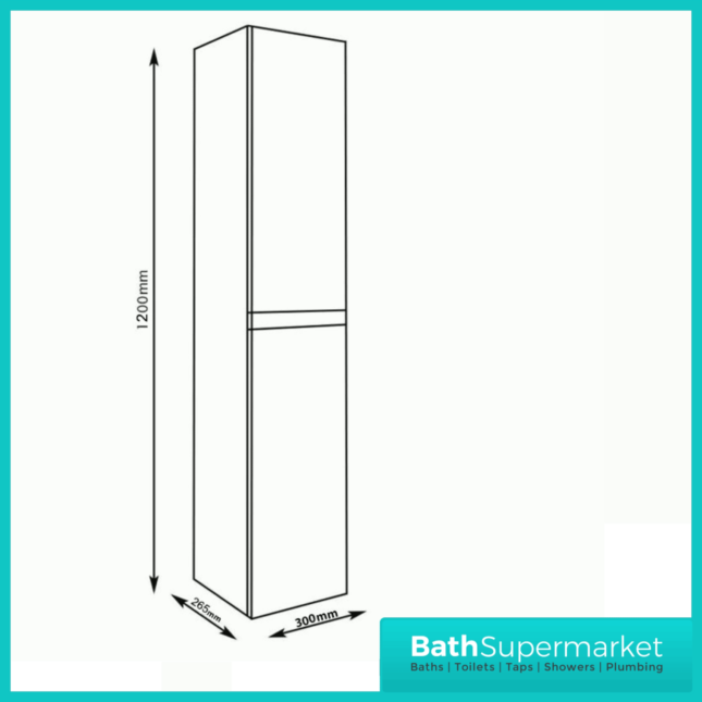 Kore Sonoma Oak Wall Mounted Tall Side Storage Unit 1200mm Height