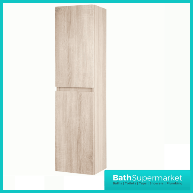 Kore Sonoma Oak Wall Mounted Tall Side Storage Unit 1200mm Height