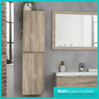 Kore Sonoma Oak Wall Mounted Tall Side Storage Unit 1200mm Height