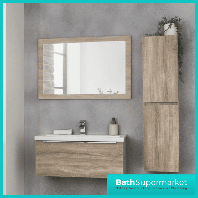Kore Sonoma Oak Wall Mounted Tall Side Storage Unit 1200mm Height