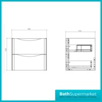 Cassellie Bali Anthracite Wall Mounted Vanity Unit 500mm Wide