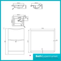 Cassellie Bali Anthracite Floor Standing Vanity Unit 500mm Wide