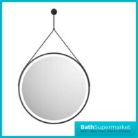 Sognare Bello Matt Black Round LED Illuminated Demister Bathroom Mirror 600mm