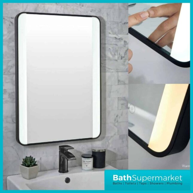Sognare Mono Soft Edge Black Framed LED Bathroom Mirror - 500 x 700mm - Image 7