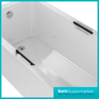 Kvit Luxe White Single Ended Acrylic Bath Integrated Black Twin Grips – Various Sizes