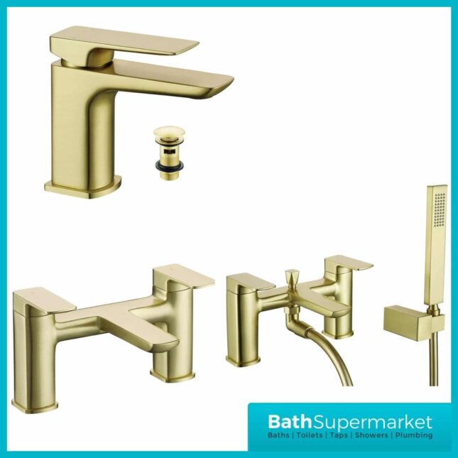 Synergy Studio D Brushed Brass Bath Shower Filler Mixer Tap SY-D04BB