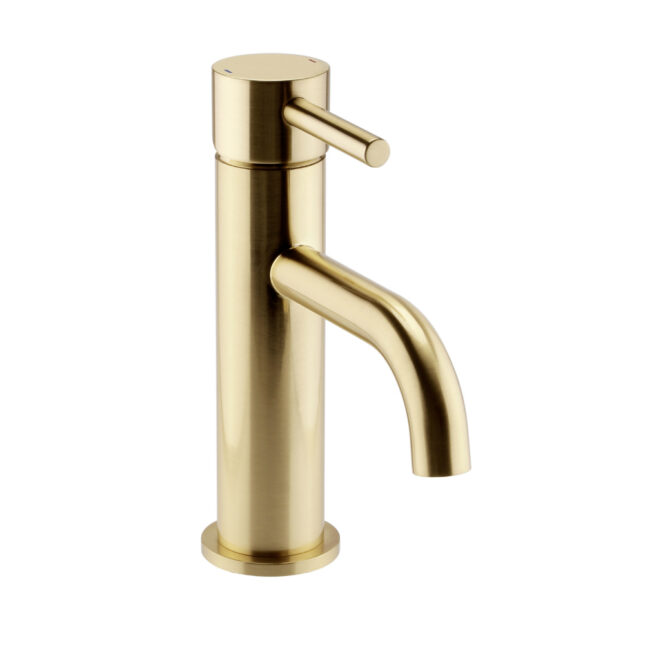 Aeris Brushed Brass Mono Basin Mixer Lever Handle Tap - Image 2