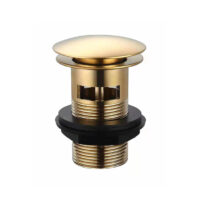 Aeris Brushed Brass Round Click Clack Slotted Basin Waste - Image 3