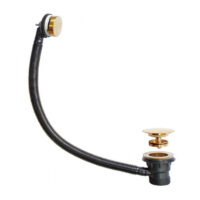 Aeris Brushed Brass Round Easy Clean Sprung Bath Waste & Overflow - Image 3
