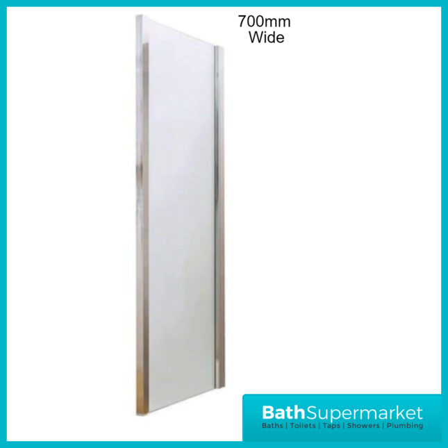 Kvit Kv6 Frameless 6mm Clear Glass Side Panel 700mm Wide x 1850mm Height