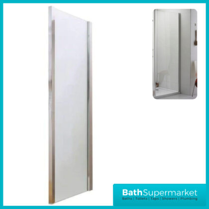 Kvit Kv6 Frameless 6mm Clear Glass Side Panel 760mm Wide x 1850mm Height