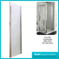 Kvit Kv6 Frameless 6mm Clear Glass Side Panel 900mm Wide x 1850mm Height