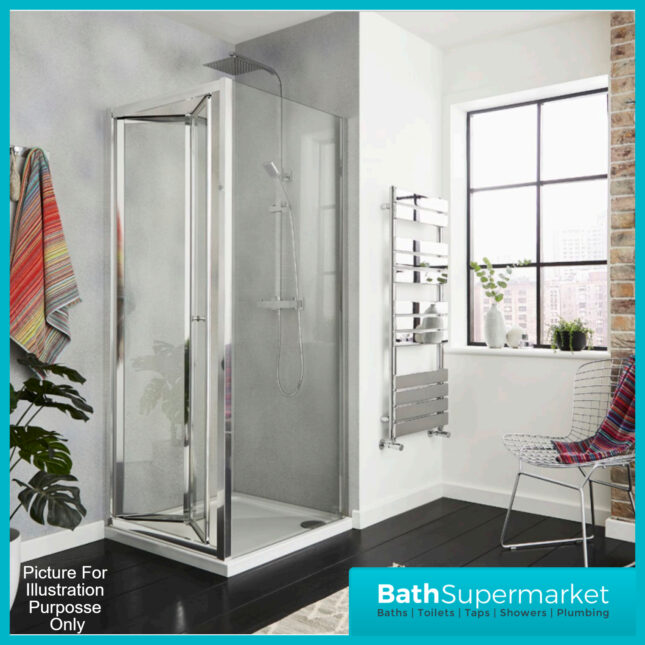 Kvit Kv6 Frameless 6mm Clear Glass Side Panel 900mm Wide x 1850mm Height