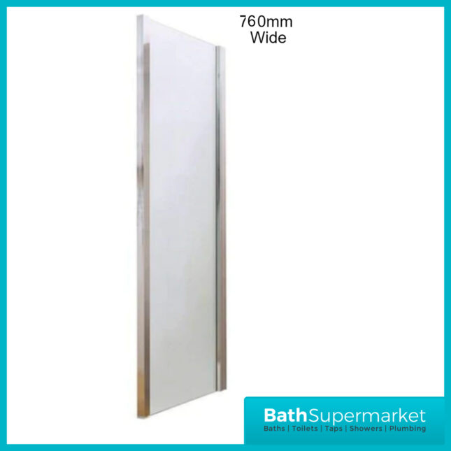 Kvit Kv6 Frameless 6mm Clear Glass Side Panel 760mm Wide x 1850mm Height