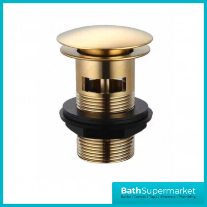 Brushed Brass Round Click Clack Slotted Basin Waste