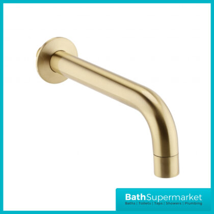 Aeris Brushed Brass Wall Mounted Bath Spout Tap