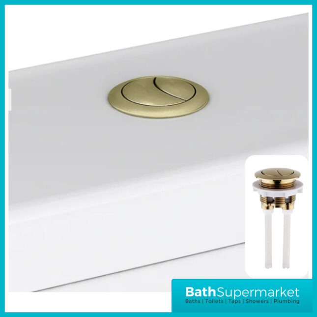 Aeris Brushed Brass Cistern Flush Button 38mm Hole - Image 2