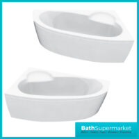 AquaVolere Offset Corner Bath & Panel W/Legs 1500 x 950 x 600mm LH/RH 0TH - Image 6