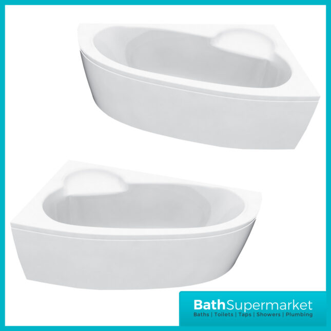 AquaVolere Offset Corner Bath & Panel W/Legs 1500 x 950 x 600mm LH/RH 0TH - Image 6