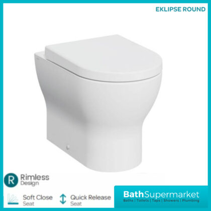 Kartell Eklipse Round Back To Wall Rimless WC Pan With Soft Close Seat