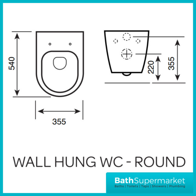 Kartell Eklipse Round Wall Hung Rimless Pan With Soft Close Seat