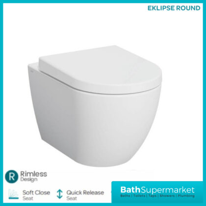Kartell Eklipse Round Wall Hung Rimless Pan With Soft Close Seat