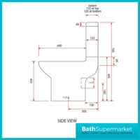 Kartell Pure Open Back Rimless Close Coupled Toilet Pan With Cistern & Soft Close Seat