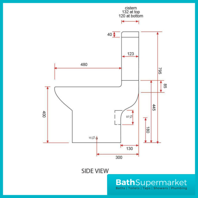 Kartell Pure Open Back Rimless Close Coupled Toilet Pan With Cistern & Soft Close Seat