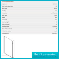 Titan Shower Bath L Shaped With Black Screen & Front Panel 1500mm - 1800mm Sizes
