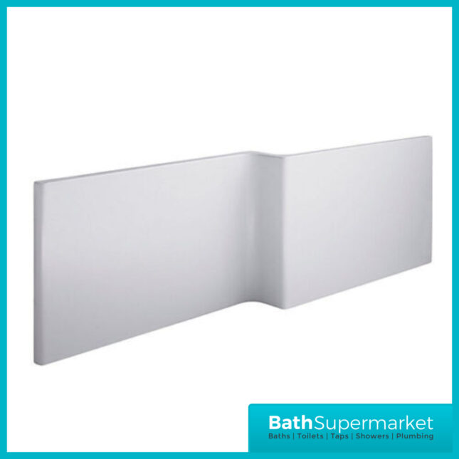 Titan Right Handed Shower Bath L Shaped With Black Screen & Front Panel 1500mm – 1800mm Sizes