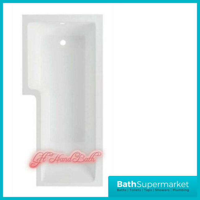 Titan Left Handed Shower Bath L Shaped With Black Screen & Front Panel 1500mm - 1800mm Sizes - Image 8