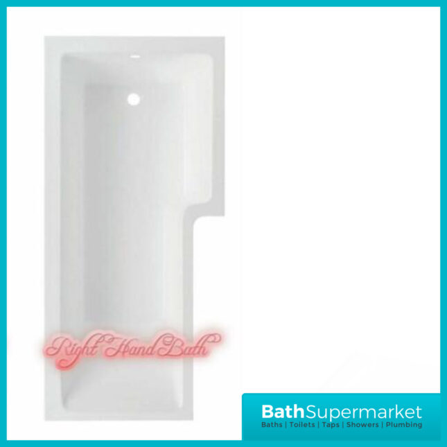 Titan Right Handed Shower Bath L Shaped With Black Screen & Front Panel 1500mm – 1800mm Sizes - Image 7