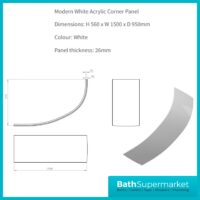 AquaVolere Offset Corner Bath & Panel W/Legs 1500 x 950 x 600mm LH/RH 0TH