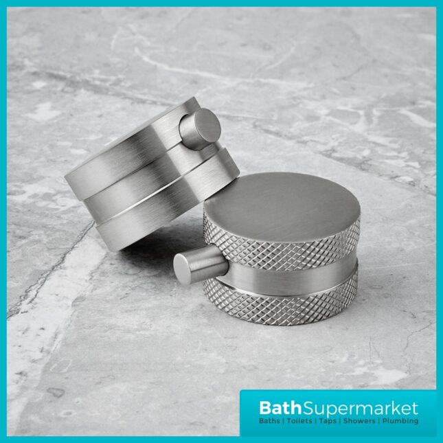 Knurled Chrome Round Freestanding Bath Shower Mixer Floor Tap With Screw Head 2 Types