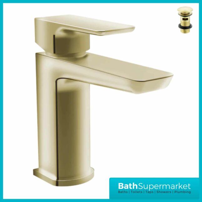 Sognare Muro Brushed Brass Mono Basin Mixer Tap & Waste TAP241