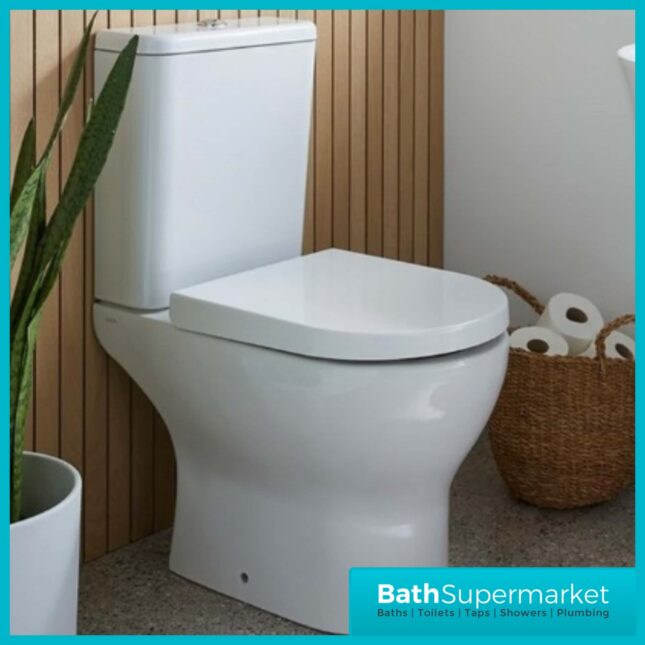 Kartell Eklipse Round Open Back Rimless Close Coupled Toilet Pan With Cistern & Seat