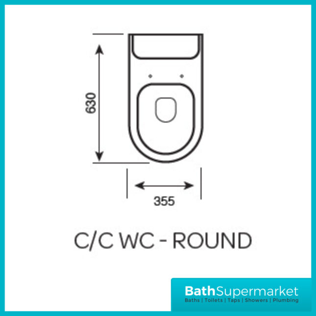 Kartell Eklipse Round Closed Back Rimless Close Coupled Toilet Pan With Cistern & Soft Close Seat