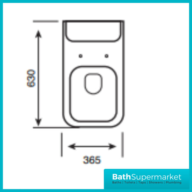 Kartell Eklipse Square Open Back Rimless Close Coupled Toilet Pan With Cistern & Soft Close Seat