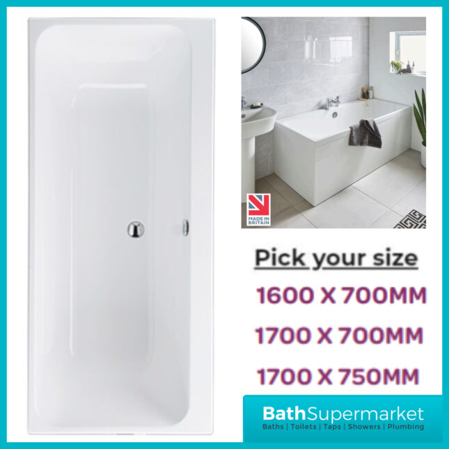 Kvit Refine Duo Double Ended Acrylic Bath Various Sizes NTH - Image 5