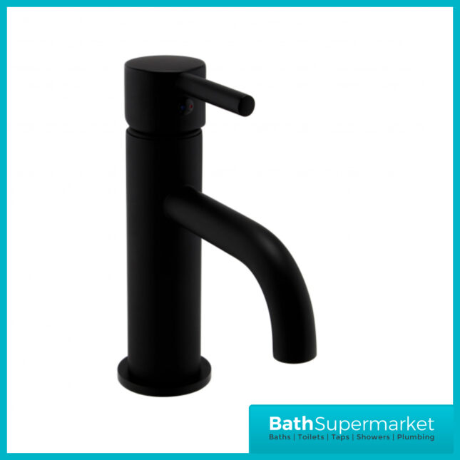 Aeris Matt Black Basin Mixer Lever Handle Tap