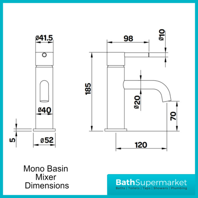 Aeris Matt Black Basin Mixer Lever Handle Tap