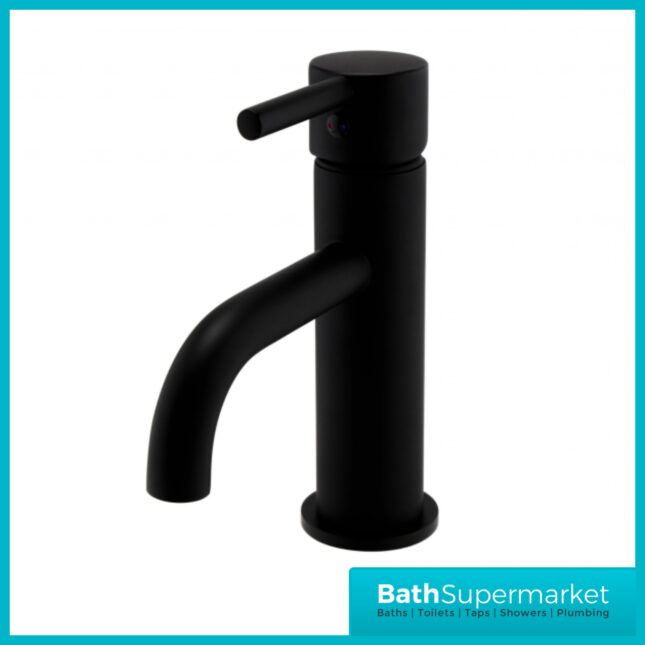 Aeris Matt Black Basin Mixer Lever Handle Tap